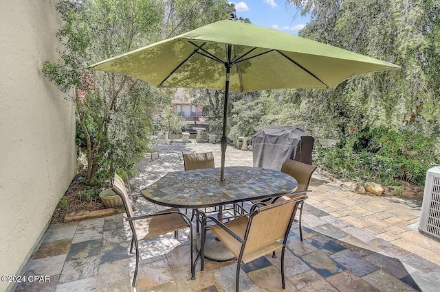 view of patio / terrace with a grill