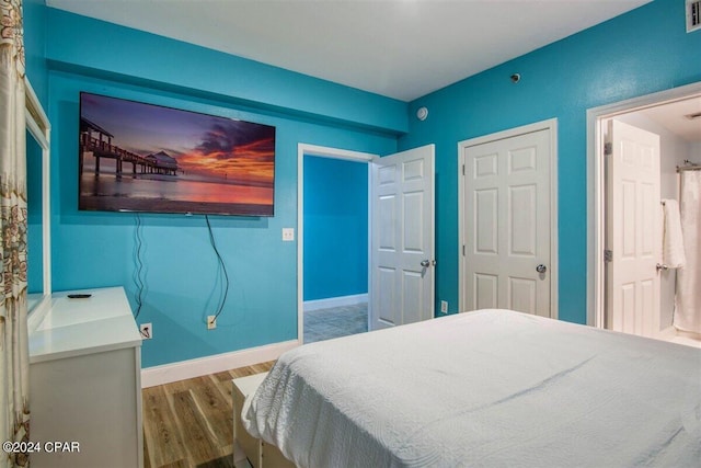 bedroom featuring light hardwood / wood-style flooring