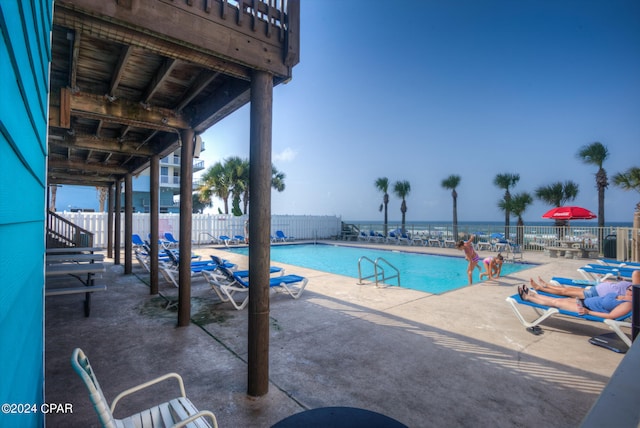 view of pool with a patio area