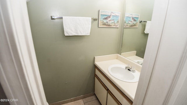 bathroom featuring vanity and tile patterned flooring