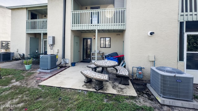 view of patio / terrace featuring a balcony and cooling unit