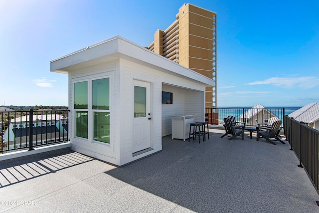 exterior space with a balcony