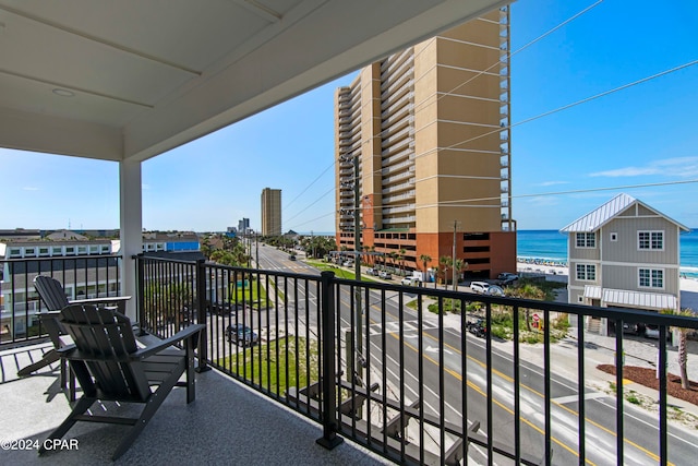 balcony with a water view