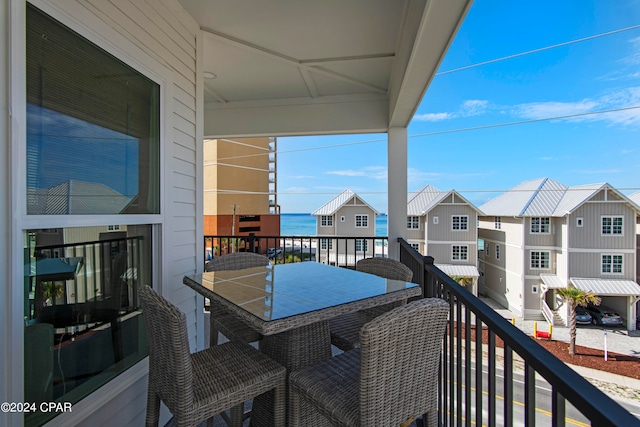 balcony with a water view