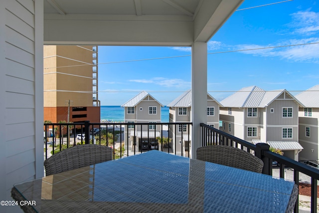 balcony with a water view