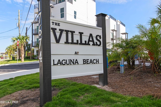 view of community sign