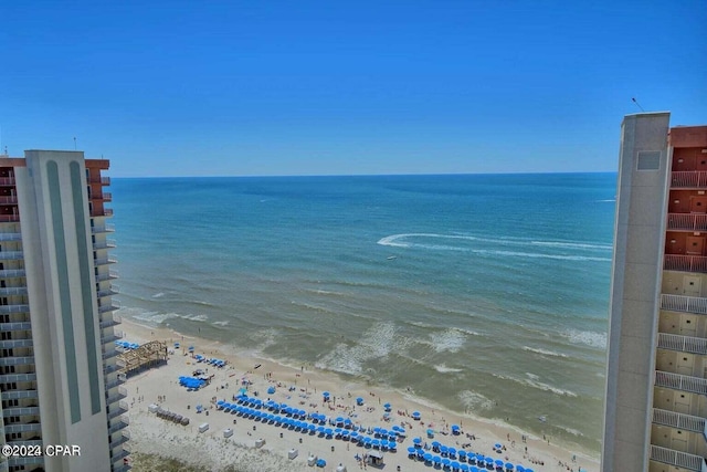 water view with a view of the beach