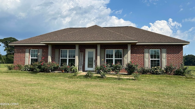 view of front facade with a front lawn