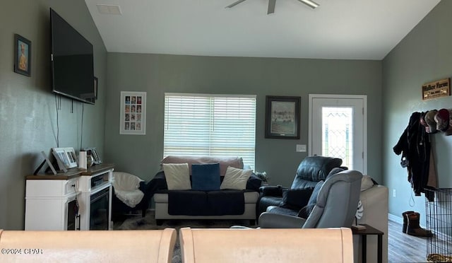 living room featuring hardwood / wood-style floors