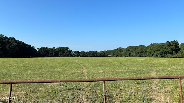 view of yard with a rural view