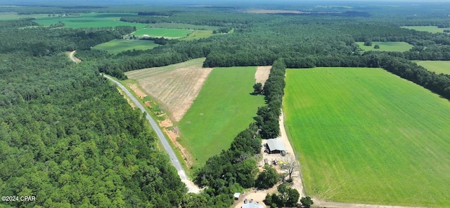 bird's eye view featuring a rural view