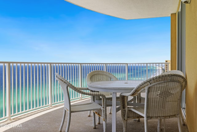 balcony with a water view