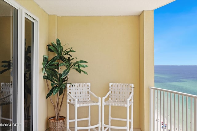 balcony with a water view