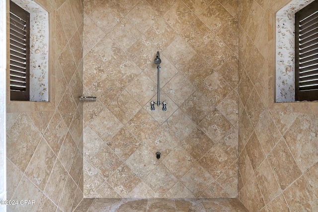 interior details with tiled shower