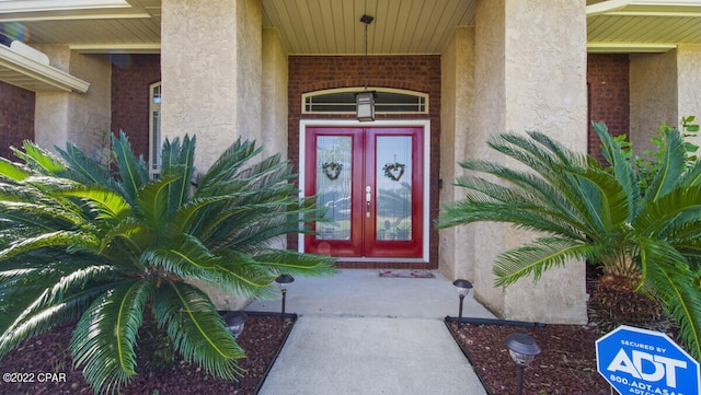 property entrance with french doors