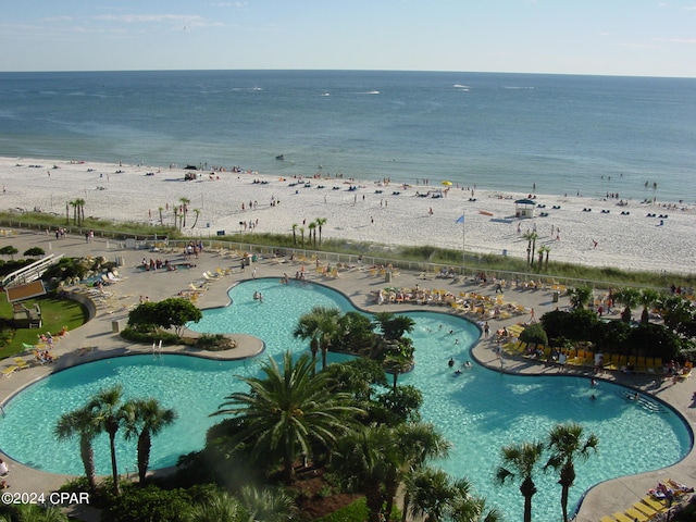 exterior space with a view of the beach