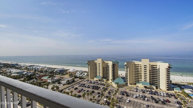 view of water feature featuring a beach view