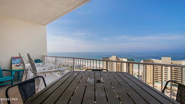 balcony with a water view