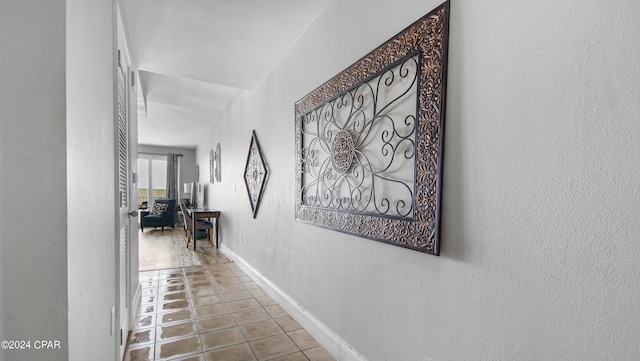 hall featuring tile patterned floors