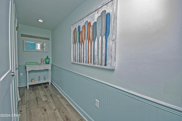 corridor featuring light hardwood / wood-style floors