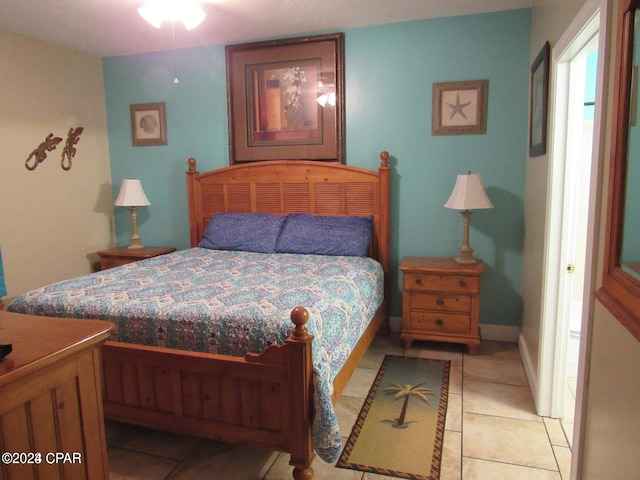 view of tiled bedroom