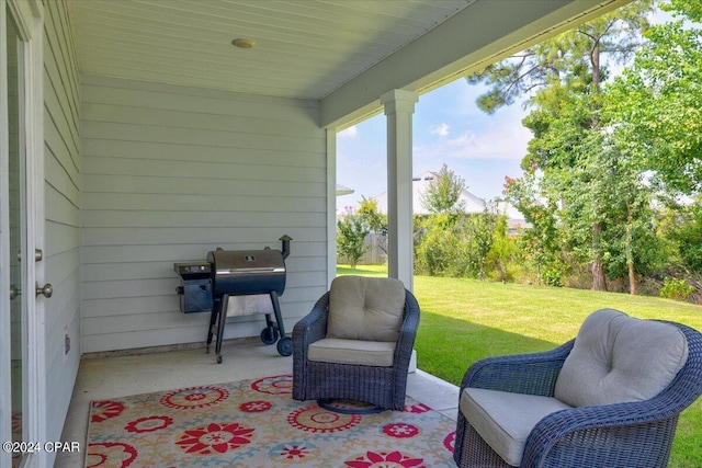 view of patio / terrace with a grill