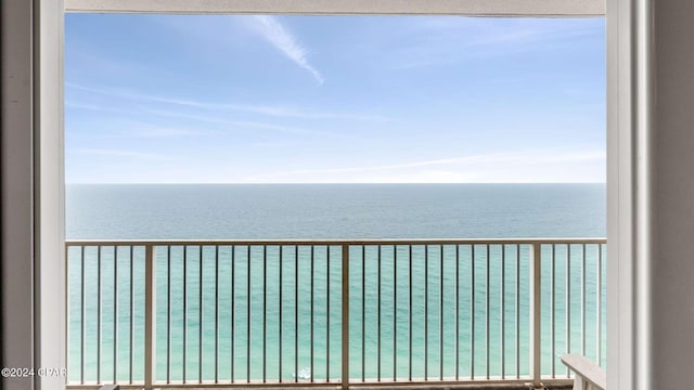 balcony with a water view