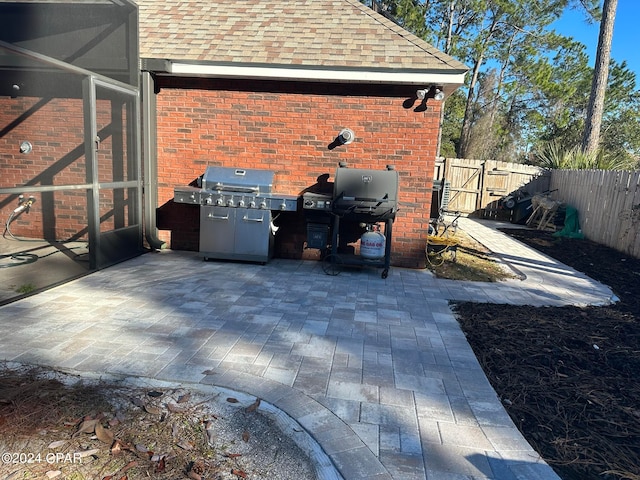 view of patio featuring area for grilling