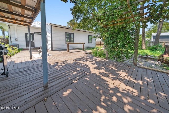 view of wooden deck