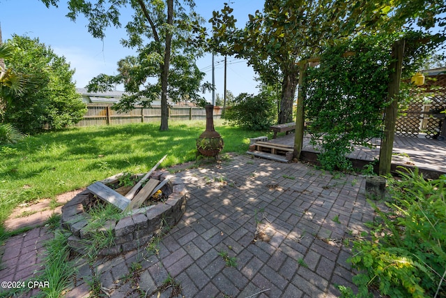 view of patio featuring a deck