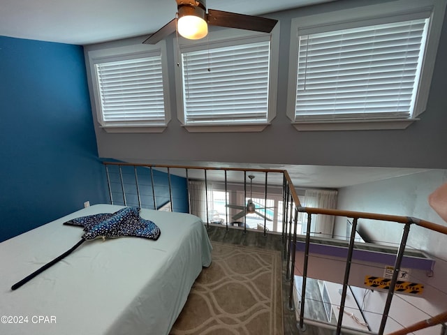 bedroom featuring ceiling fan