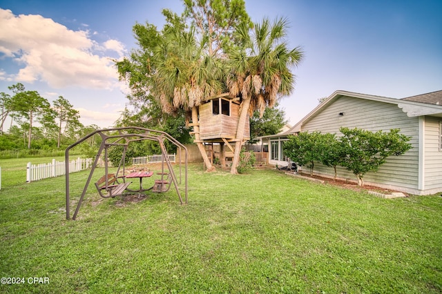 view of yard with fence