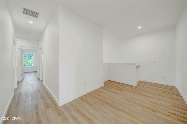 unfurnished room featuring light wood-type flooring