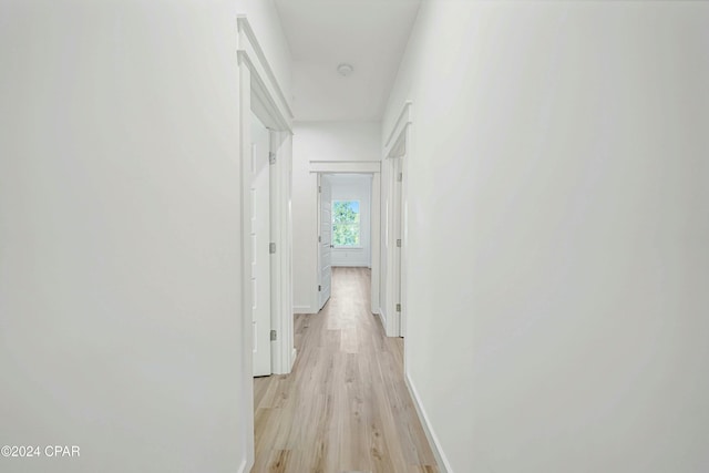 hall featuring light wood-type flooring