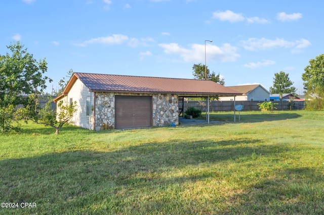 exterior space with a carport