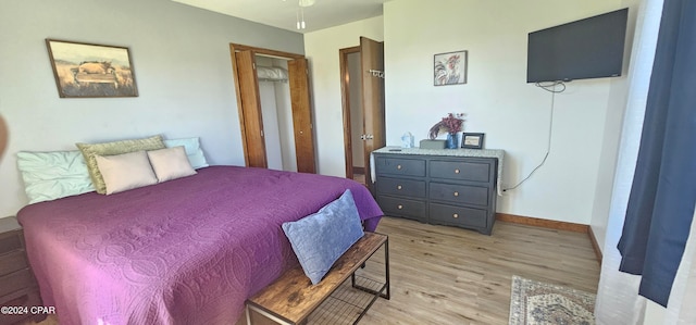 bedroom featuring light hardwood / wood-style flooring