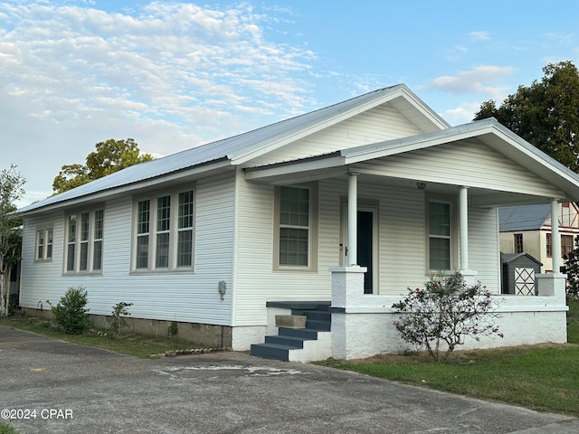 view of front of home with a porch