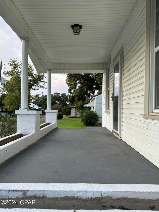 view of patio / terrace with a porch