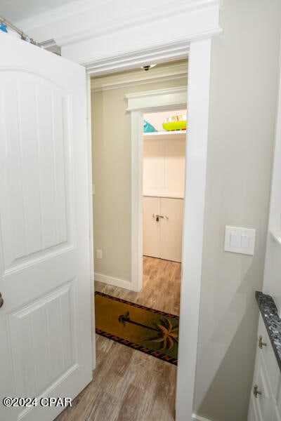 interior space with light hardwood / wood-style floors