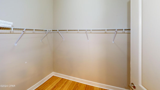 walk in closet featuring hardwood / wood-style floors