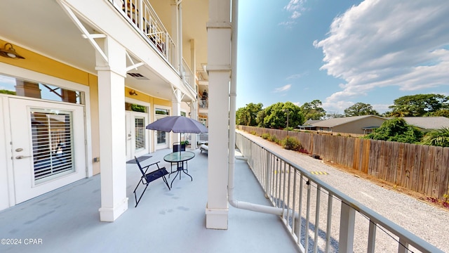 balcony featuring a patio area