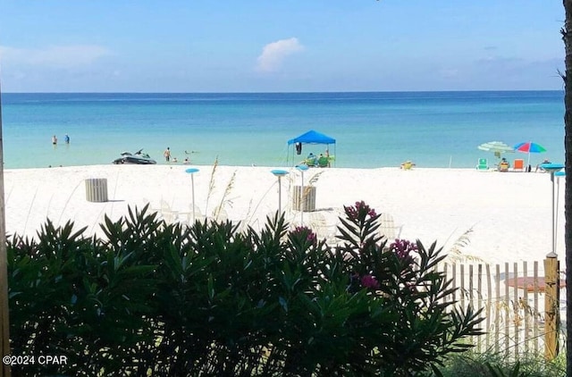 water view featuring a beach view