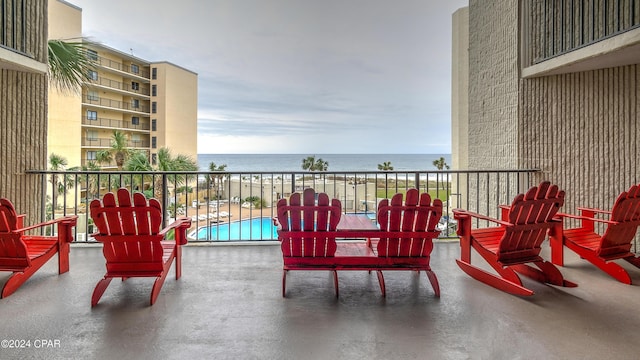 balcony with a water view