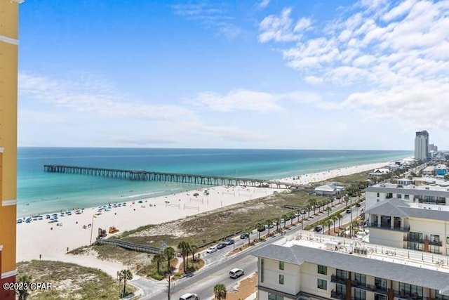 water view featuring a beach view