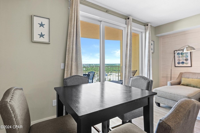 dining room featuring light hardwood / wood-style flooring