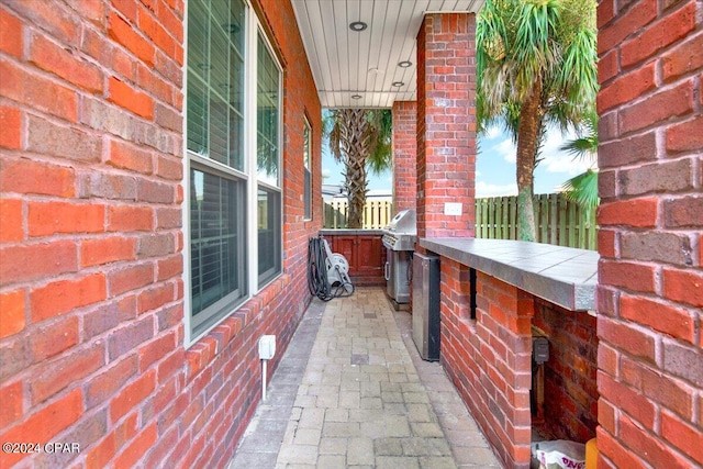 view of patio with grilling area