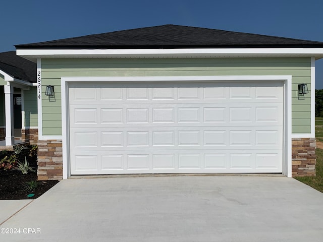 view of garage