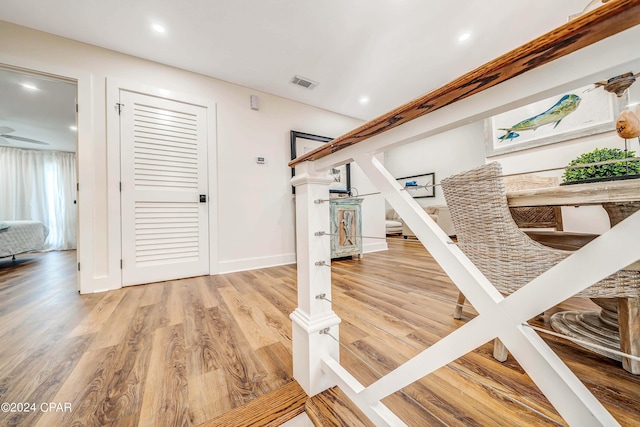 interior space with hardwood / wood-style flooring