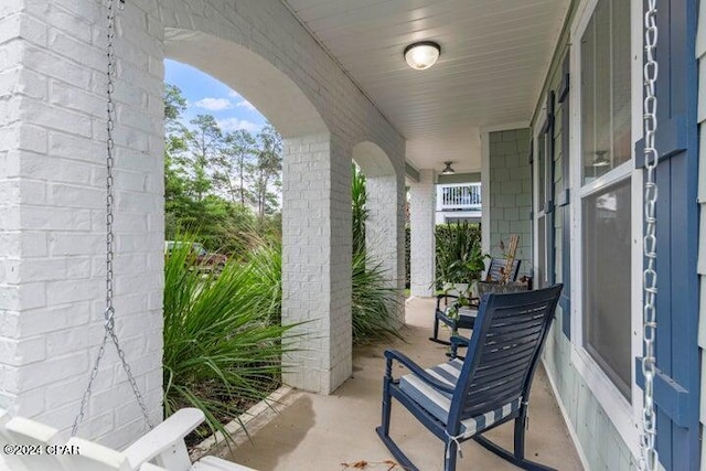 view of patio with a porch