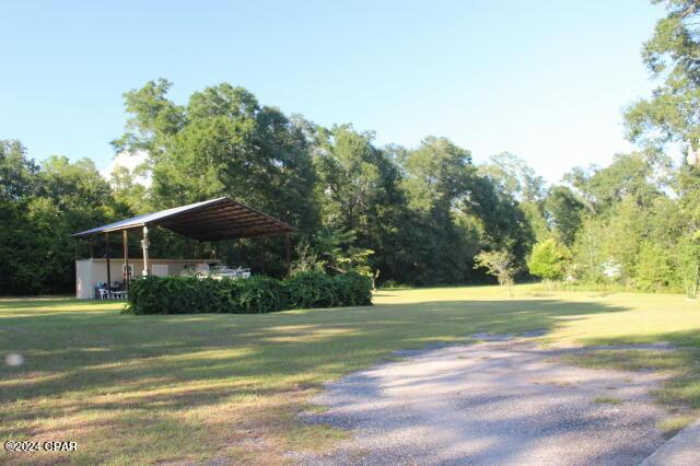 view of yard featuring a carport